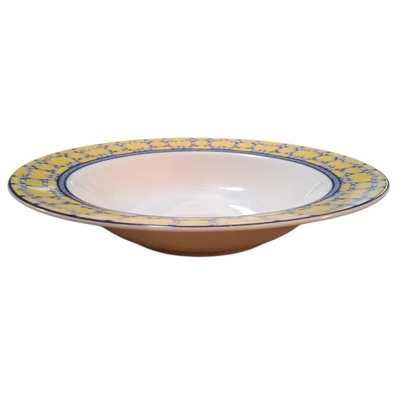 Coventry Palace Garden Fine Porcelain Blue Yellow Soup Salad Bowls Set of 3 - Picture 3 of 7